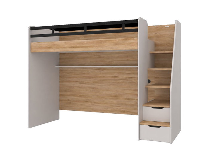 Hanah Home Litera con 2 Cajones en Crema y Roble Hanah Home Litera con 2 Cajones en Crema y Roble